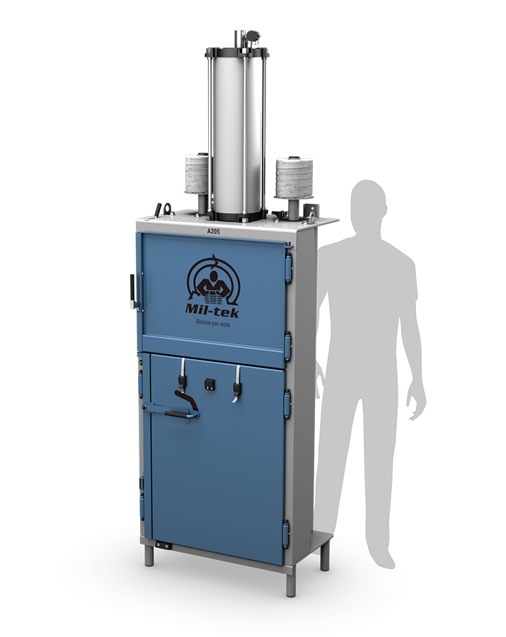 a205-blue-cardboard-and-plastic-baler-on-white-background