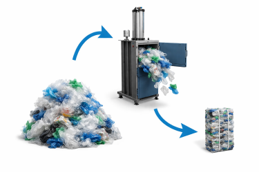 From loose plastic to bale with a Mil-tek baler